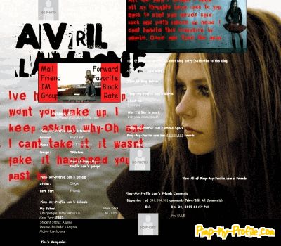 Avril lavigne Myspace Layouts 